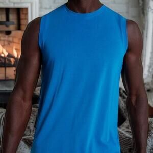 VRST Men's Blue Comfortable Crew Neck Lightweight Icon Tank Size Medium NWT